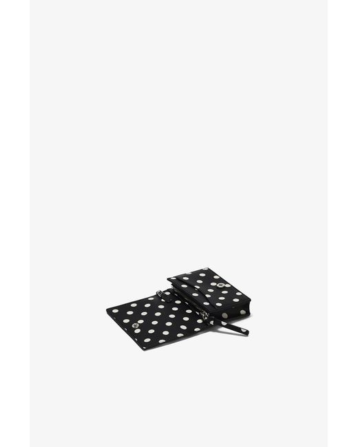 Ganni White Bou Card Holder With Flap Dots