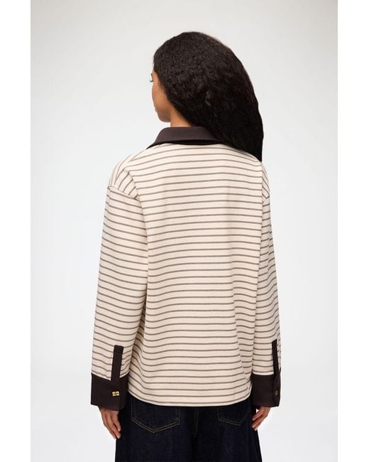 Ganni Natural Polo Shirt