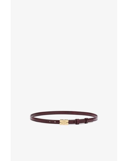 Ganni White Kat Belt Small