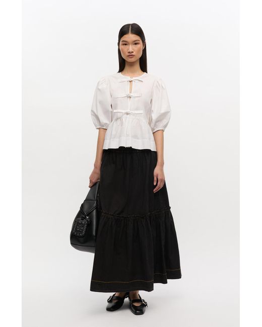 Ganni White Washed Smock Skirt