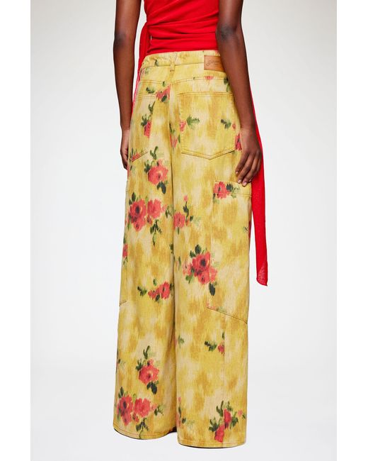 Ganni Yellow Baggy Cargo Jeans