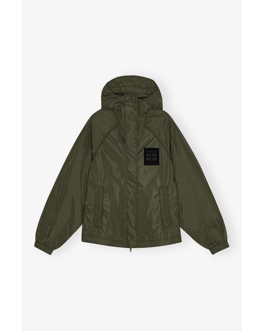 Ganni Green Nylon Jacket