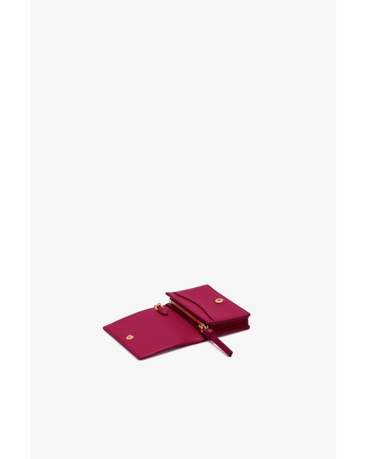 Ganni Pink Bou Card Holder With Flap In