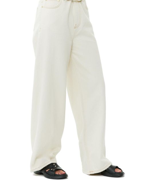 Sandales Black Light Weight EVA Asymmetrical Taille 40 Polyestere/Polyurethane/Cuir Recyclé Ganni en coloris White