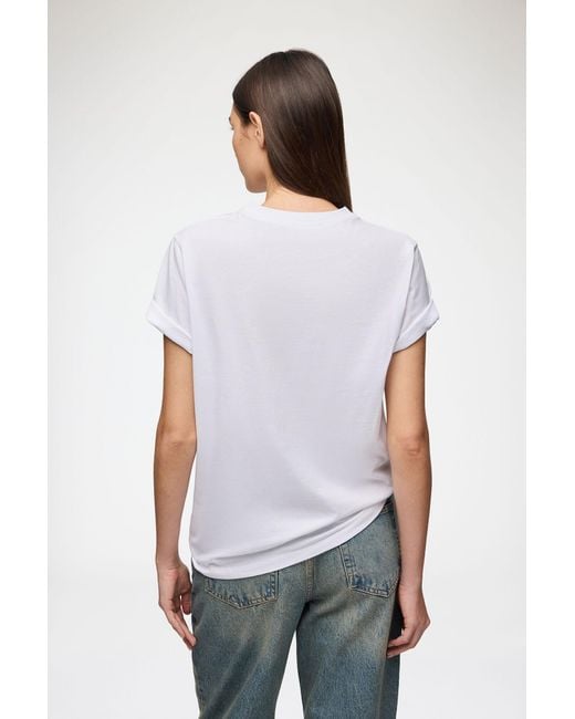 Ganni White T-Shirt With Mushroom Teddy