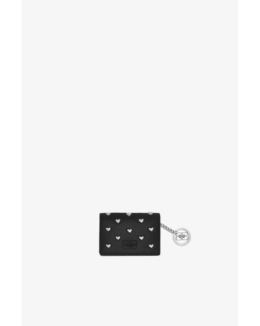 Ganni Black Bou Card Holder With Flap