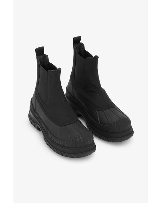 Ganni Black Outdoor Chelsea Boots