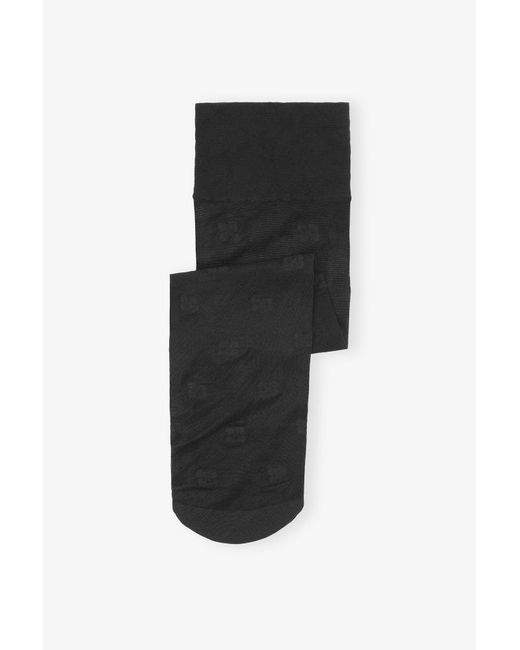 Ganni Black Butterfly Lace Socks