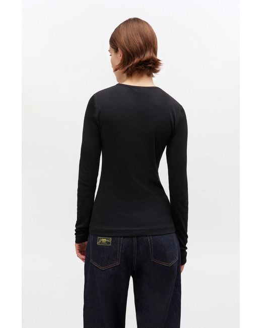 Ganni Blue Rib Long-Sleeve