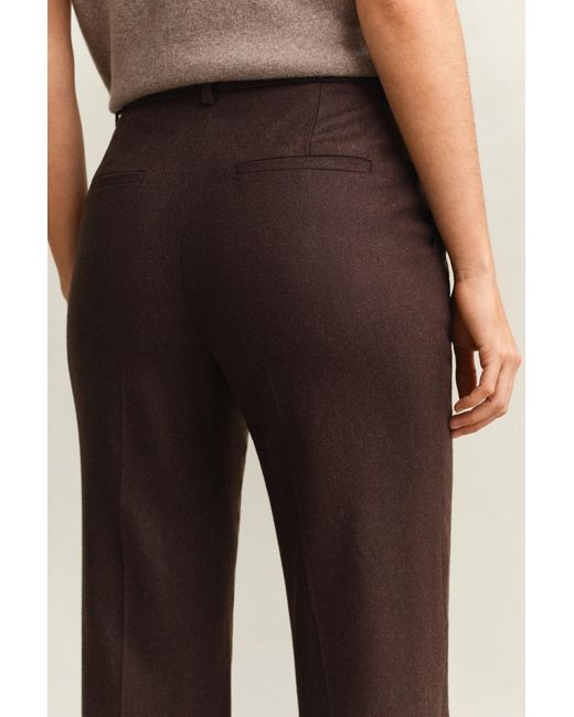 Gant Black Slim Flared Flannel Pants Deep