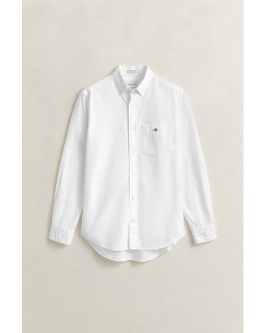 Gant White Regular Fit Classic Oxford Shirt for men