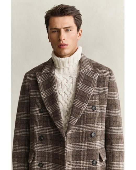 Gant Brown Double Breasted Wool Coat for men