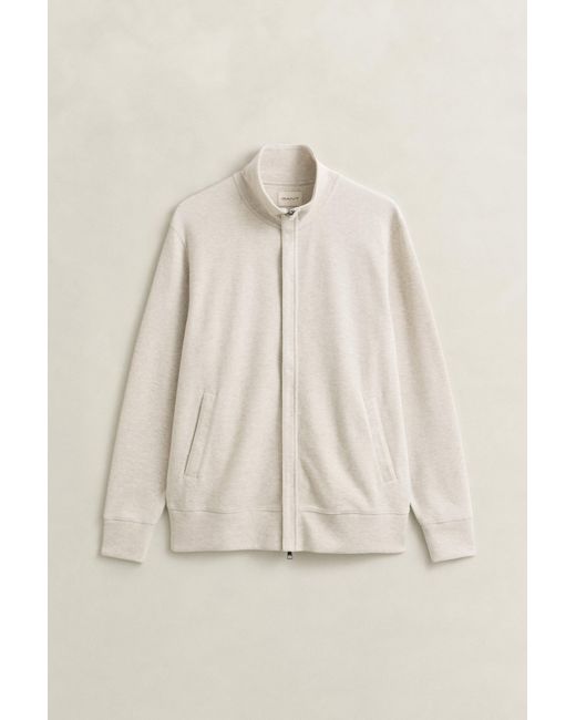 Gant Natural Sacker Rib Zip Sweatshirt Seed Melange for men