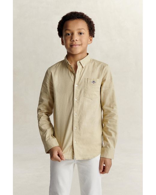 Gant Natural Teens Teen Boys Linen Blend Shirt for men