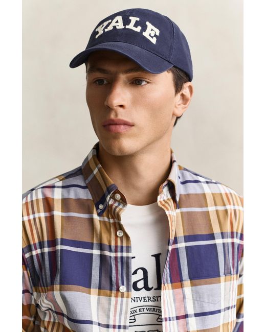 Gant Natural X Yale Checked Poplin Shirt for men