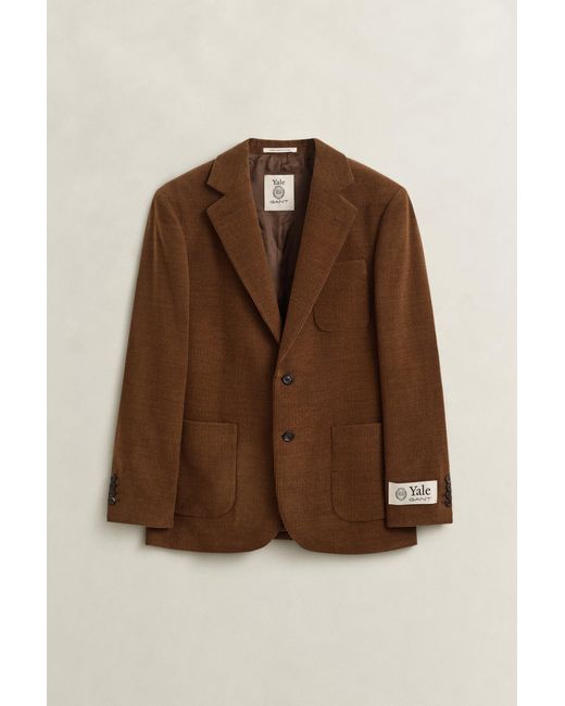 Gant Brown X Yale Wool Corduroy Blazer Mahogany for men