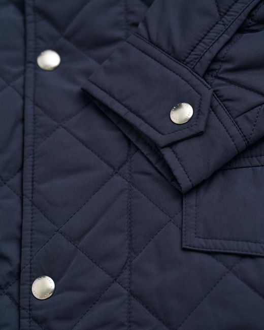 Gant Blue Quilted Windcheater Mid-Length Jacket for men