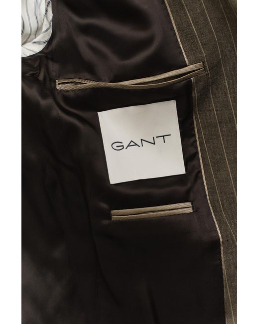 Gant Brown Pinstriped Suit Jacket Rich for men