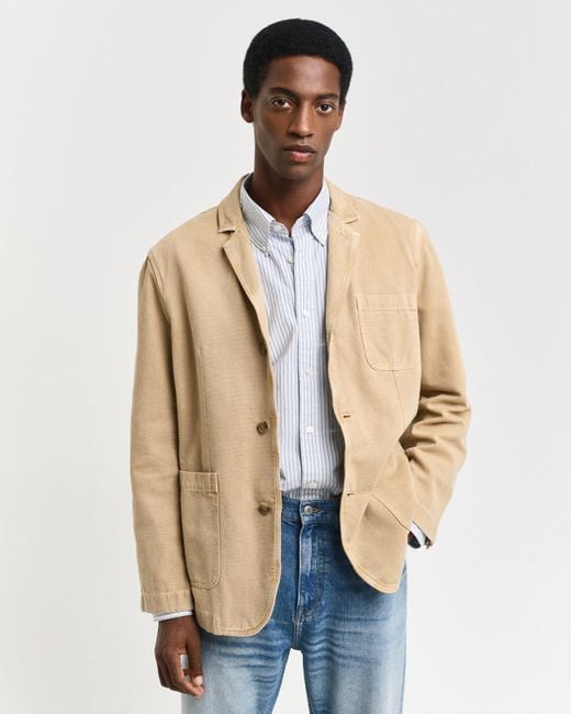 Gant Natural Relaxed Fit Canvas Blazer for men
