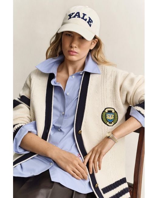 Gant Natural X Yale Varsity Cardigan Cream