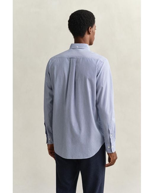 Gant Blue Banker Stripe Classic Poplin Shirt College for men