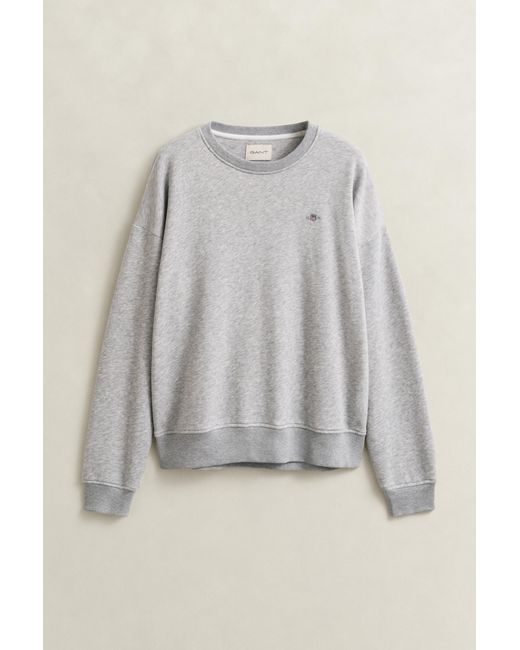 Gant Gray Shield Crew Neck Sweatshirt