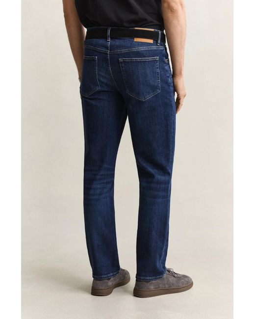 Gant Blue Regular Fit Jeans Mid Worn In for men
