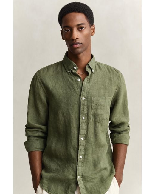 Gant Green Linen Shirt for men