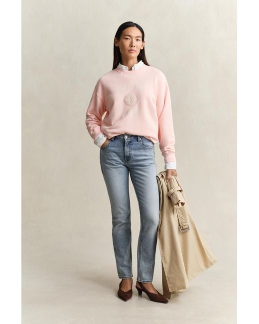 Gant Blue Graphic Crew Neck Sweatshirt