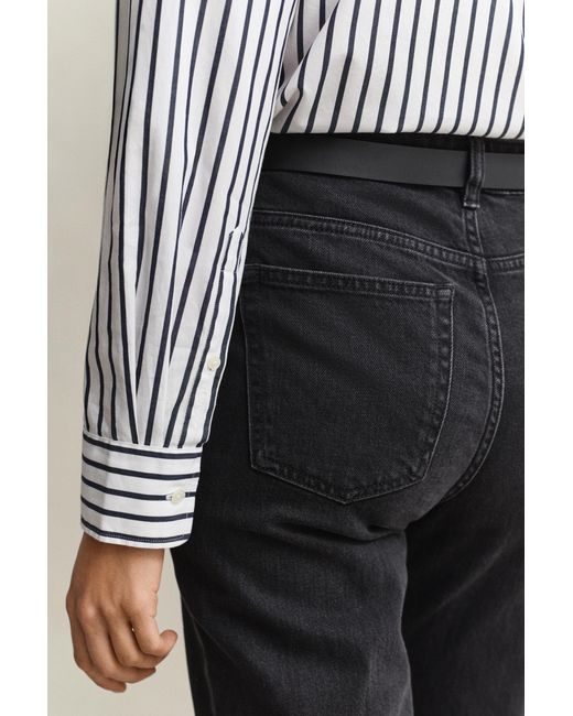 Gant Gray Relaxed Fit Classic Striped Poplin Shirt