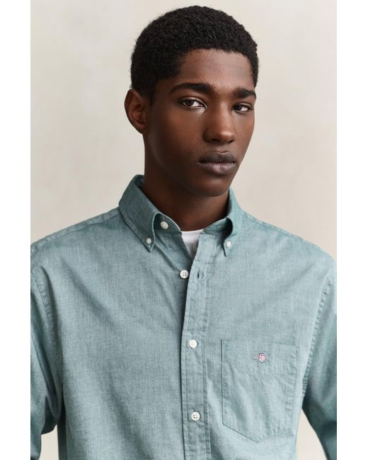 Gant Blue Classic Regular Poplin Shirt for men