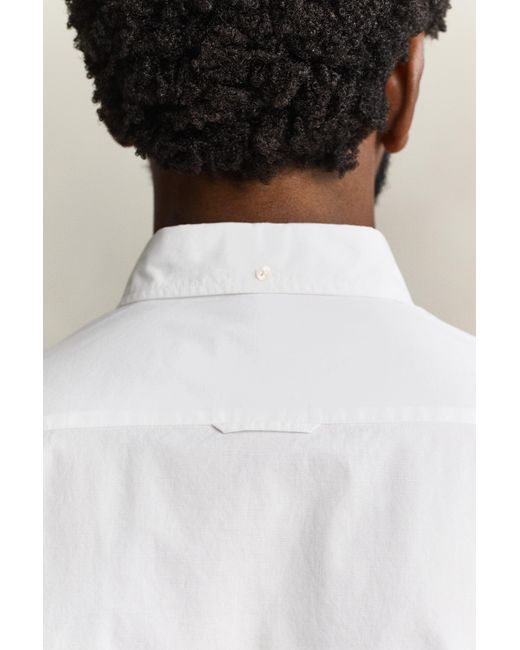 Gant White Classic Slim Poplin Shirt for men