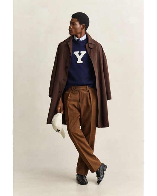 Gant Blue X Yale Merino Wool Sweater Marine for men