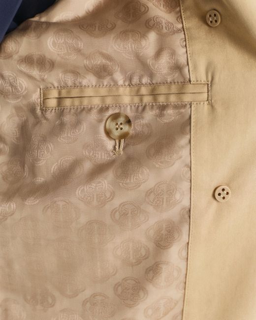 Gant Blue Cotton Trench Coat