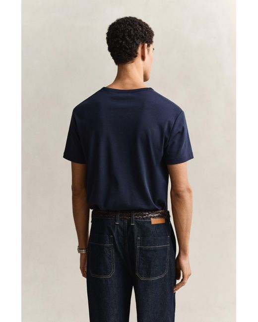 Gant Blue Interlock T-Shirt Evening for men