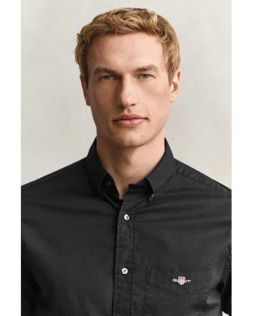 Gant Black Regular Fit Classic Poplin Shirt for men