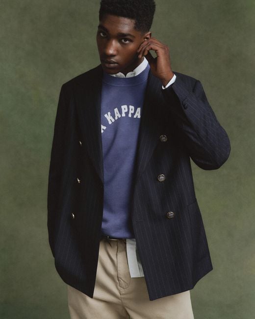 Gant Green Relaxed Fit Pinstriped Club Blazer for men