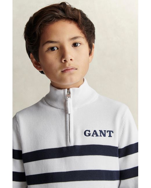 Gant Blue Teens Teen Boys Breton Striped Sweater for men