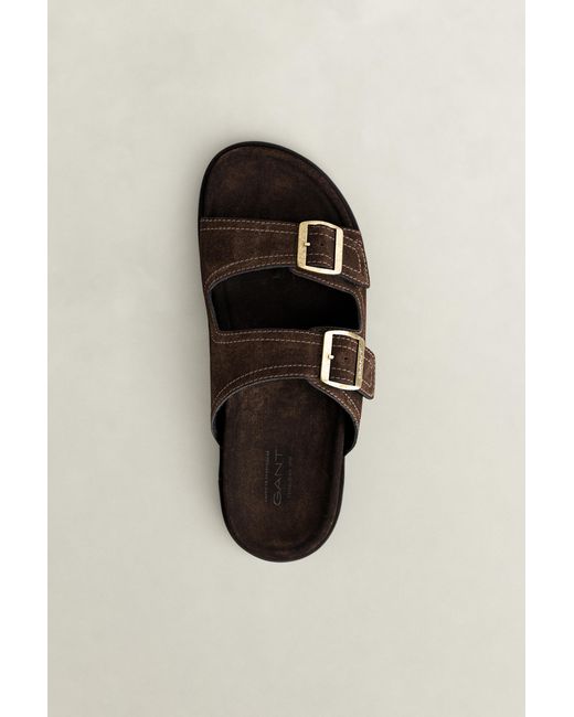 Gant Brown Fairfro Suede Sandals Dark for men