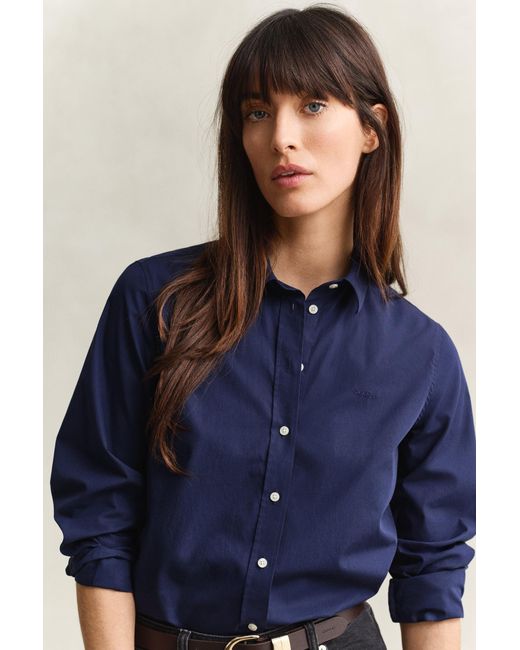 Gant Blue Regular Fit Classic Poplin Shirt Classic