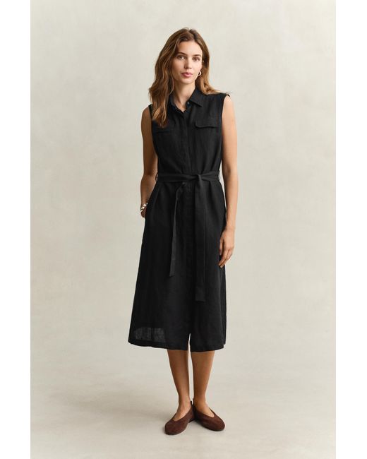 Gant Black Sleeveless Linen Dress