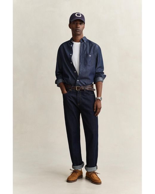Gant Blue Regular Fit Shirt Dark for men