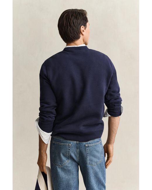 Gant Blue X Yale Crew Neck Sweatshirt Marine for men