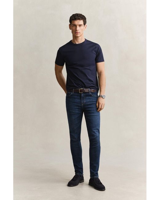Gant Blue Extra Slim Active Recover Jeans Mid Worn In for men