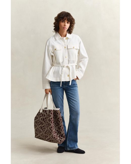 Gant Natural Denim Tie Jacket Eggshell