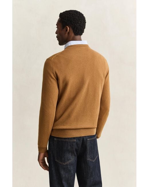 Gant Blue Lambswool Crew Neck Sweater for men