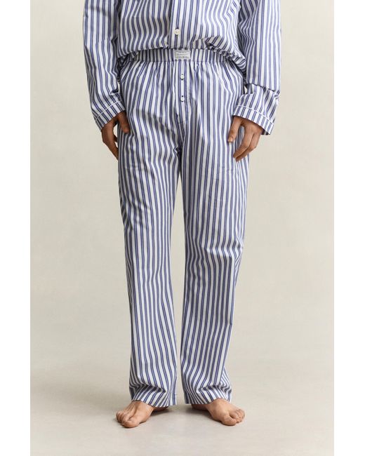 Gant Blue Poplin Pajama Set College for men