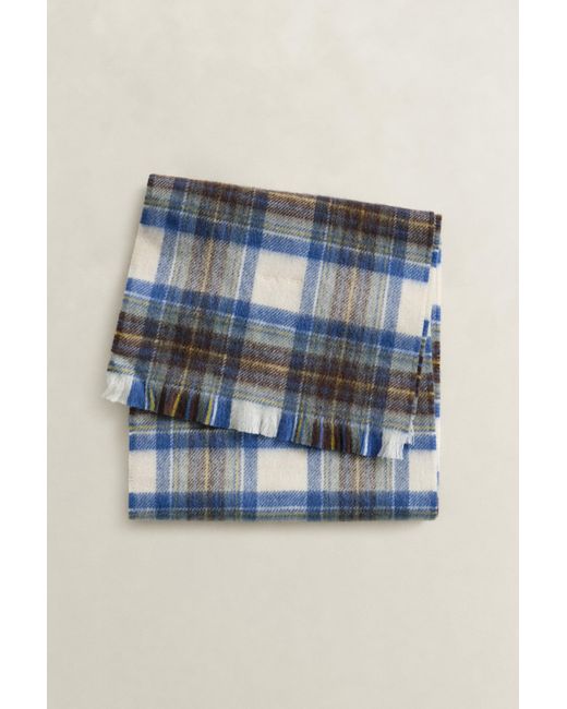 Gant Black Checked Wool Scarf Cream for men