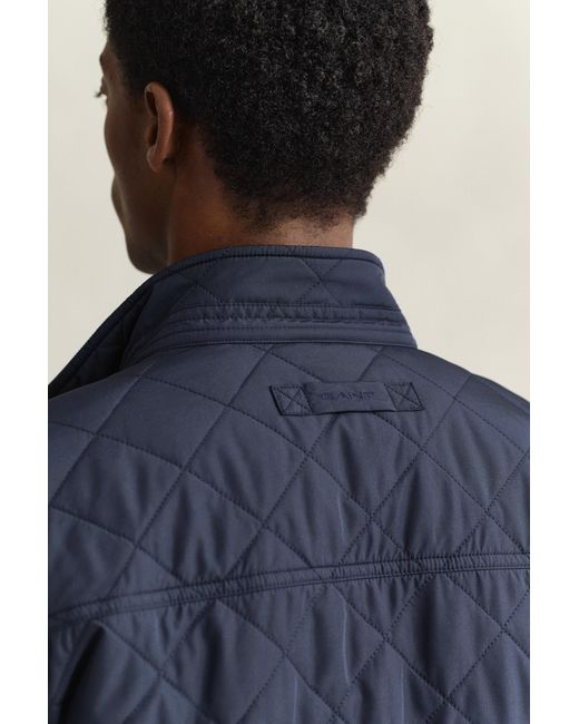 Gant Blue Quilted Windcheater Mid-Length Jacket for men