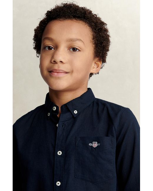 Gant Blue Teens Teen Boys Linen Blend Shirt Evening for men
